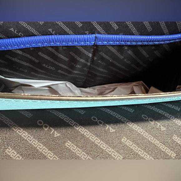 Aldo NWT Colorful Pink Blue Yellow Satchel Crossbody & Scarf Purse Bag (P054) - Picture 8 of 11